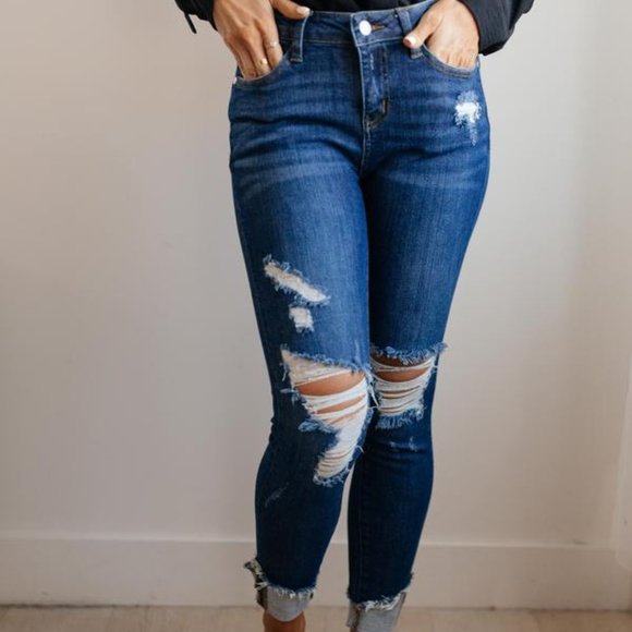 Copy of All About The Cuff Jeans - Picture 1 of 5